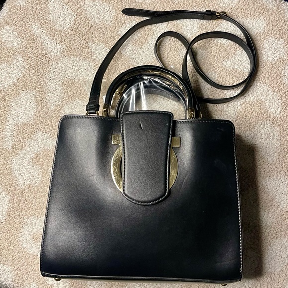 Salvatore Ferragamo Handbags - FERRAGAMO- Mini The Mufasa Leather Crossbody Bag
